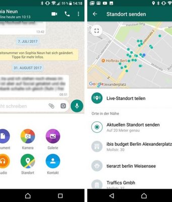 Share whatsapp location in real time