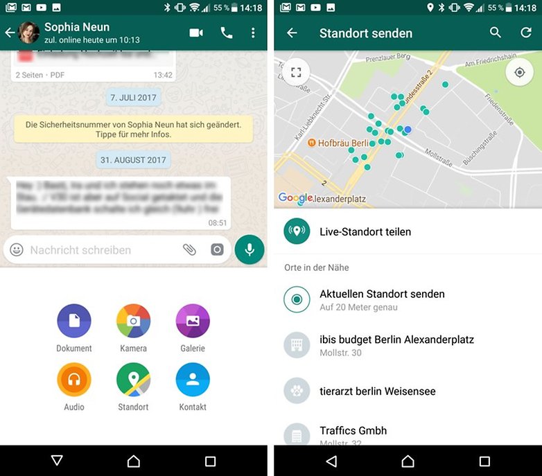 Share whatsapp location in real time
