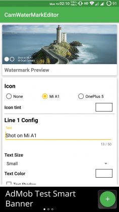 Customize Xiaomi Mi A1 Camera Watermark