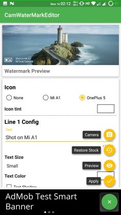 Customize Xiaomi Mi A1 Camera Watermark