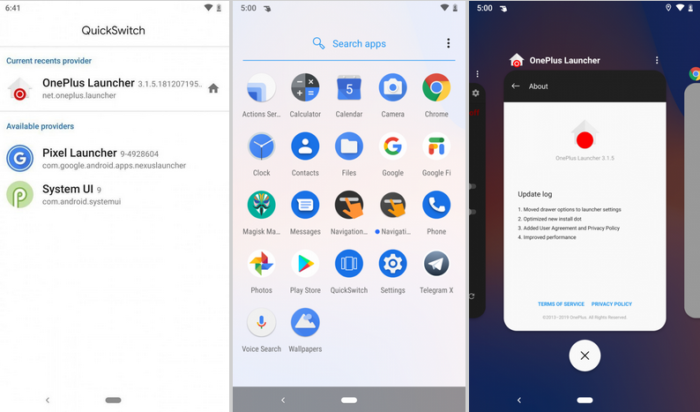 Install OnePlus Pie Launcher